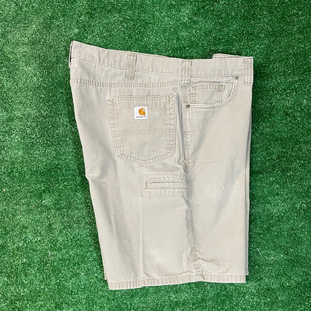 Carhartt Men’s Shorts 42 Original Fit Tan Cotton Easy Care Logo